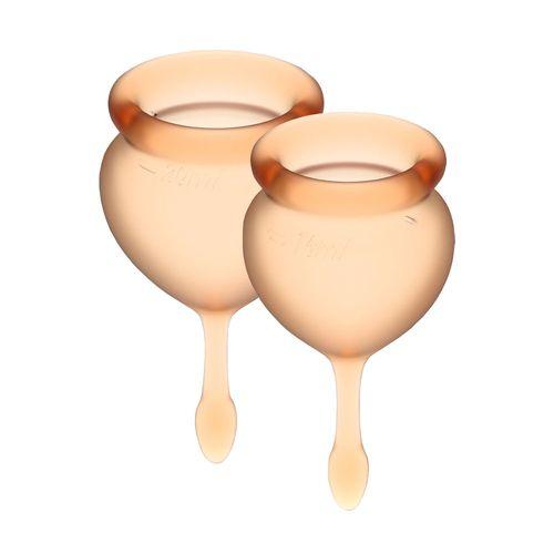 Набор менструальных чаш Satisfyer Feel Good (orange), 15мл и 20мл, мешочек для хранения в DIDO