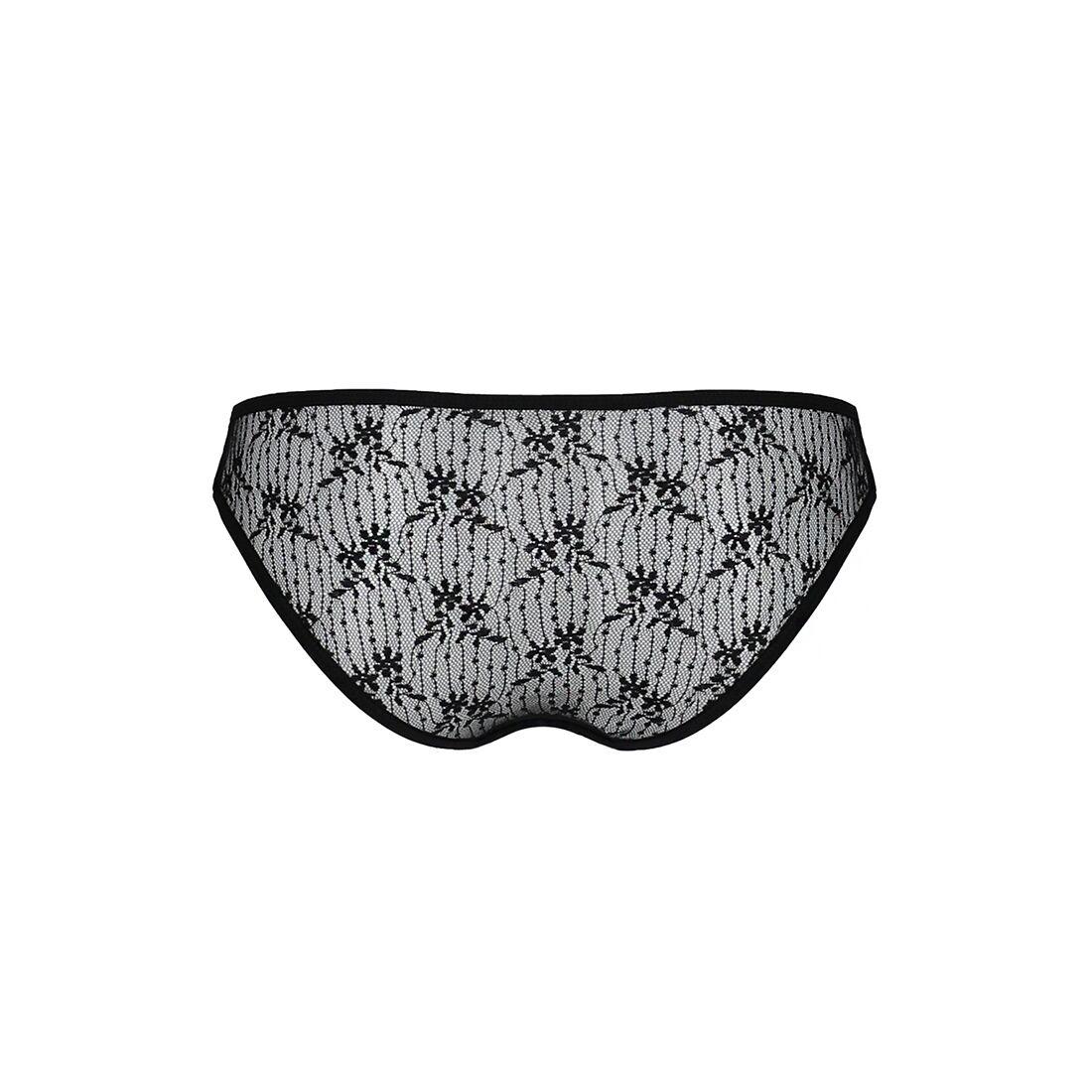 Трусики-сліпи з мереживною сіточкою Passion DINA THONG XXL/XXXL, black в DIDO