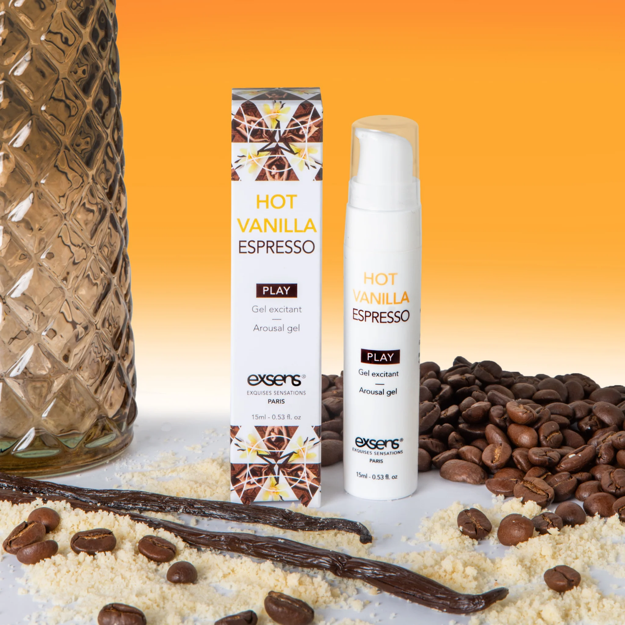 Розпродаж! Стимулюючий гель EXSENS Kissable Hot Vanilla Espresso 15мл (термін 07.2025) у DIDO