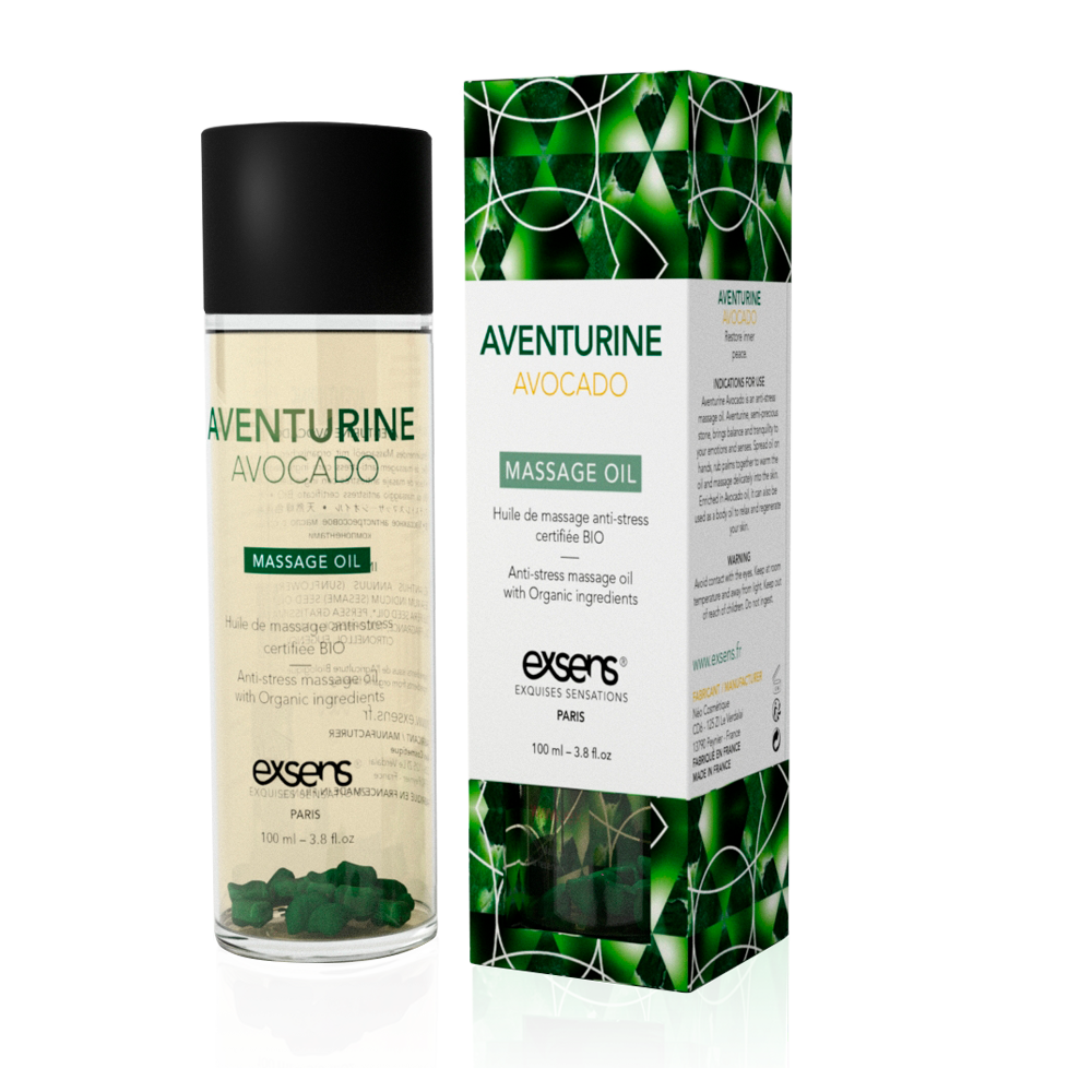 Розпродаж! Масажна олія EXSENS Aventurine Avocado (анти-стрес) 100мл (термін 09.2025) у DIDO