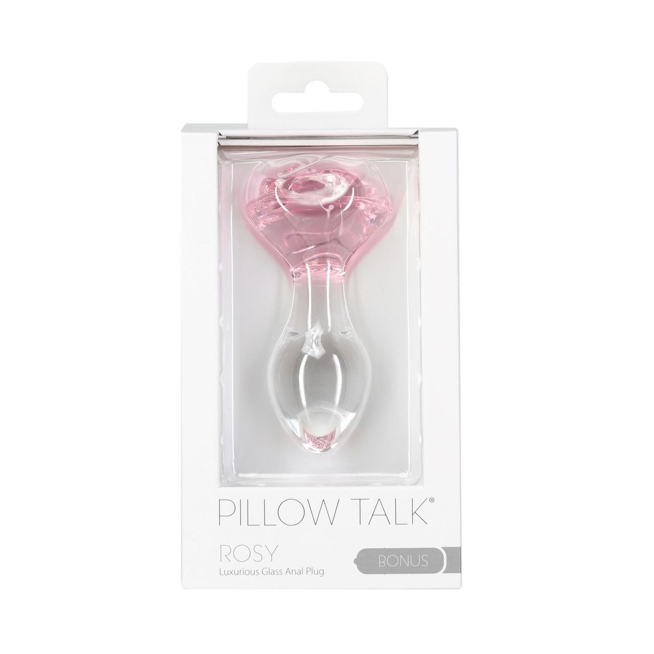 Скляний анальний затор Pillow Talk Rosy Luxurious Glass Anal Plug, ⌀3,3 см, віброкуля в подарунок у DIDO