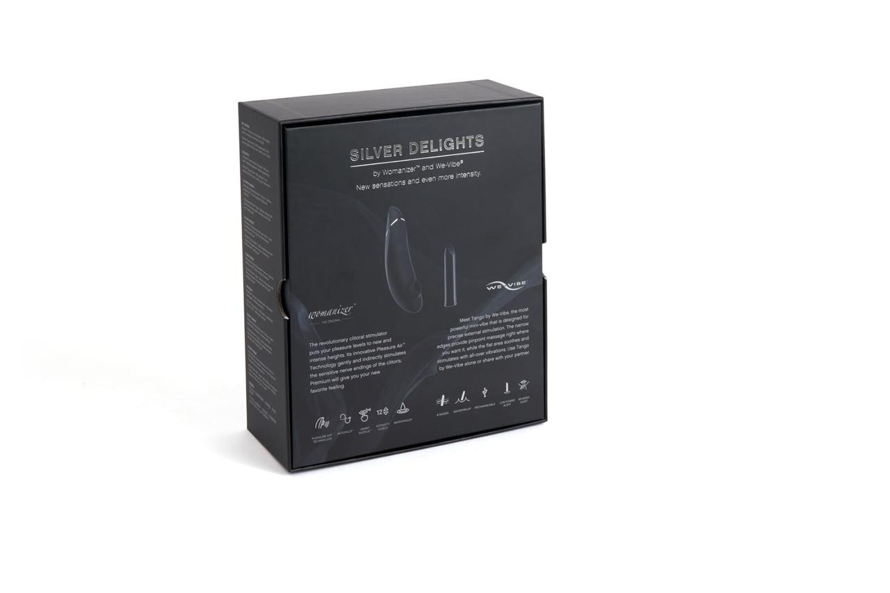 Преміальний подарунковий набір Silver Delights Collection: Womanizer Premium та We-Vibe Tango у DIDO