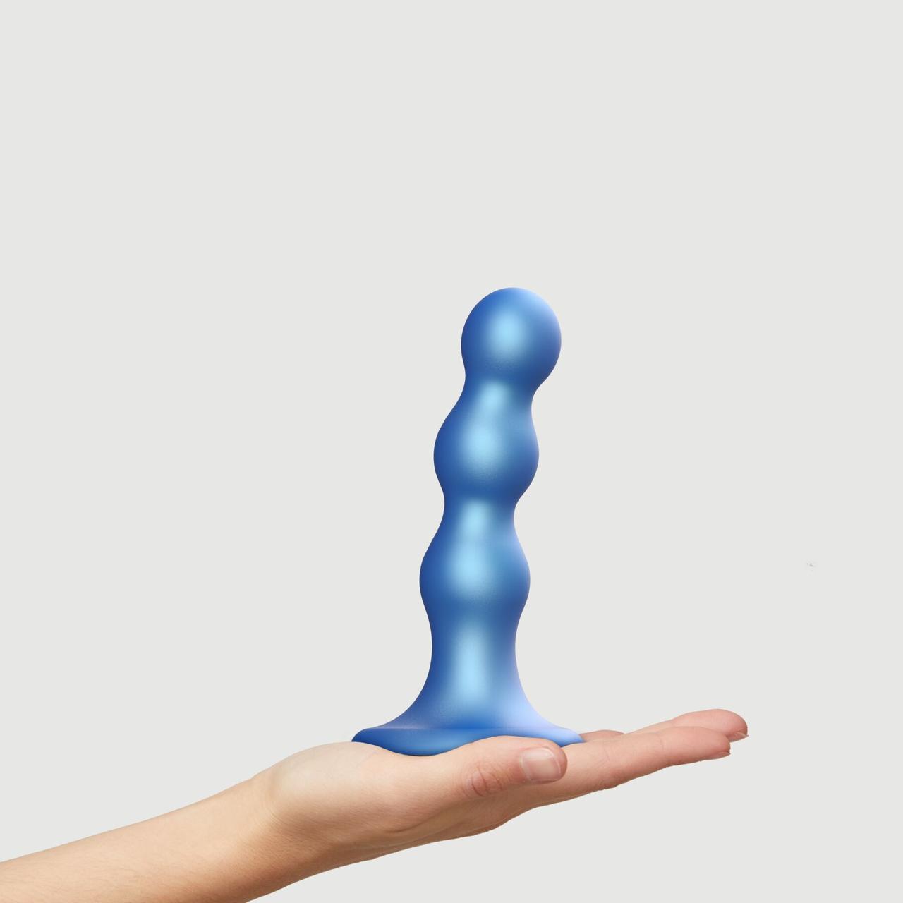 Насадка для страпона Strap-On-Me Dildo Plug Balls Blue Metallic M в DIDO