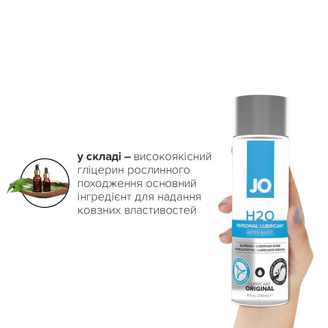 Смазка на водной основе JO H2O ORIGINAL (240 мл) маслянистая и гладкая, растительный глицерин в DIDO