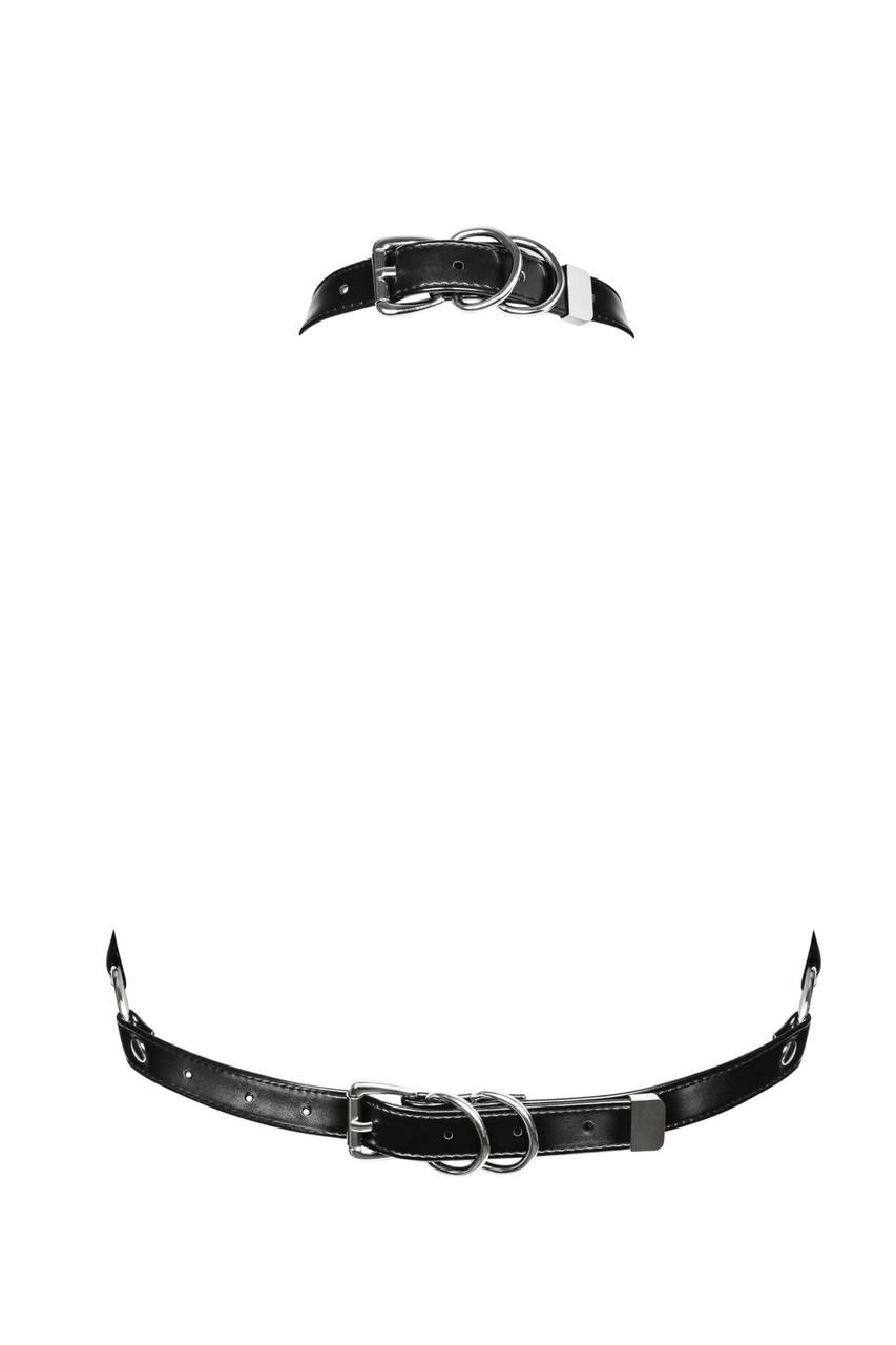 Портупея на груди Obsessive A740 harness black O/S, штучна шкіра в DIDO