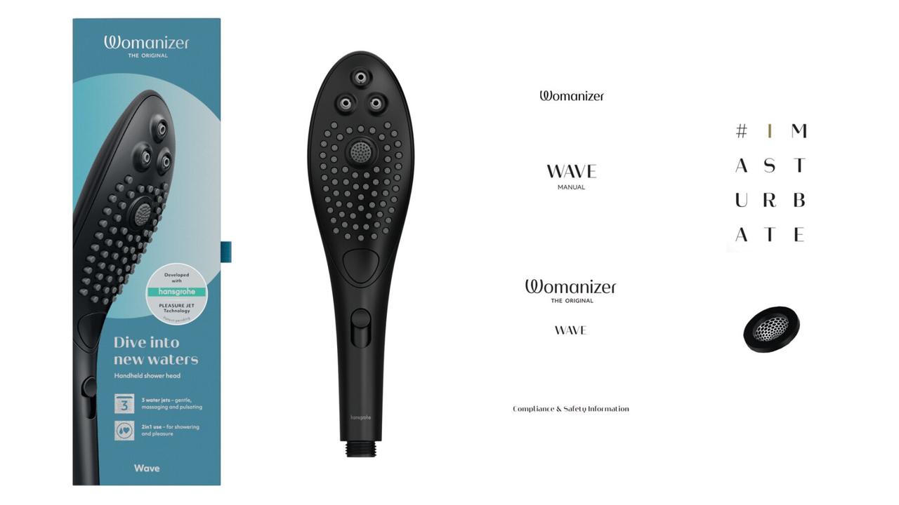 Насадка-стимулятор для душа 2в1 Womanizer Wave Black, массажер для интимных зон в DIDO
