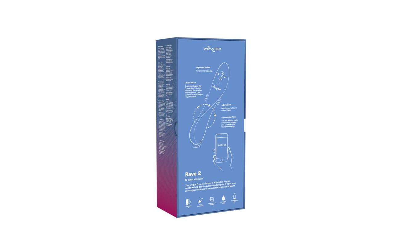 Смарт-вибратор We-Vibe Rave 2 Twisted Pleasure Blue, для точки G и входа во влагалище, 2 мотора в DIDO