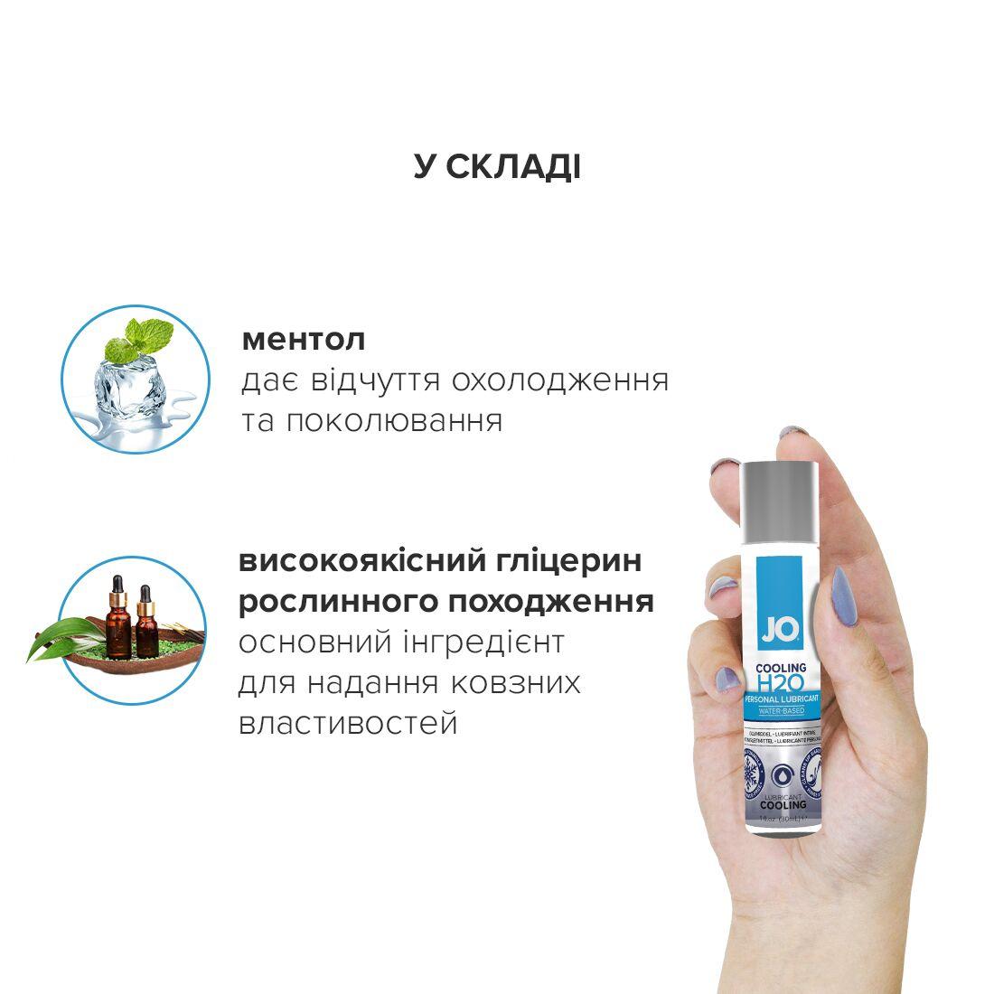 Охолоджувальне мастило на водній основі JO H2O COOLING (60 мл) з ментолом, рослинний гліцерин в DIDO