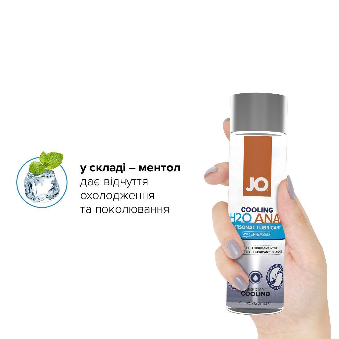 Анальне мастило JO ANAL H2O - COOLING (120 мл) охолоджувальне, на водній основі в DIDO