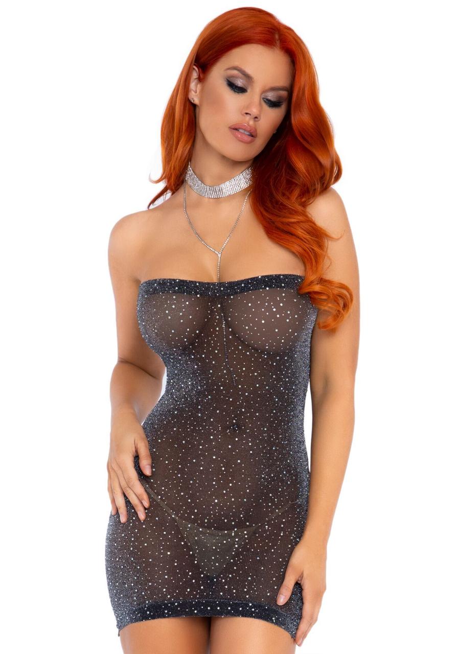 Сукня-бандо зі стразами Leg Avenue Lurex rhinestone tube dress, з люрексом, one size в DIDO