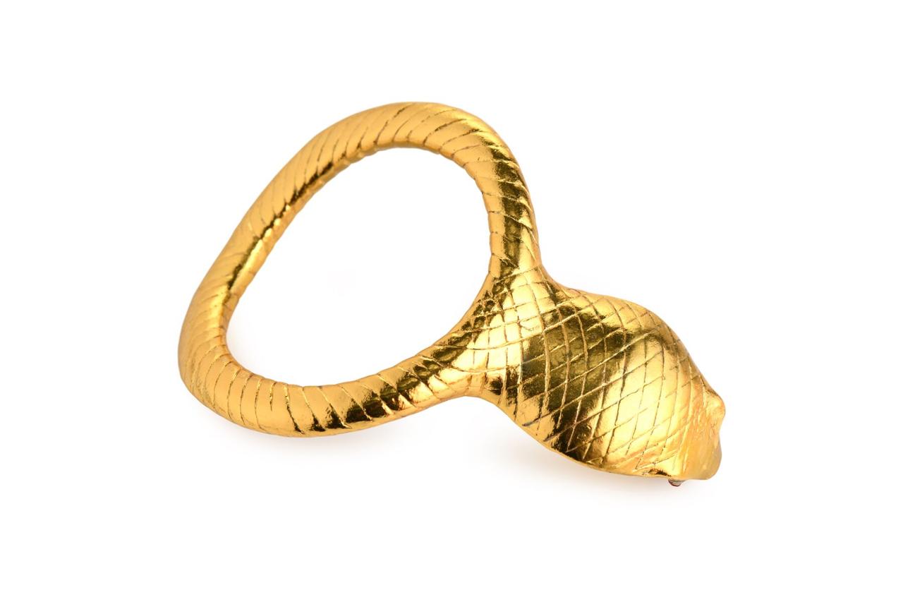 Ерекційне кільце з головою кобри Master Series: Cobra King Golden Cock Ring у DIDO