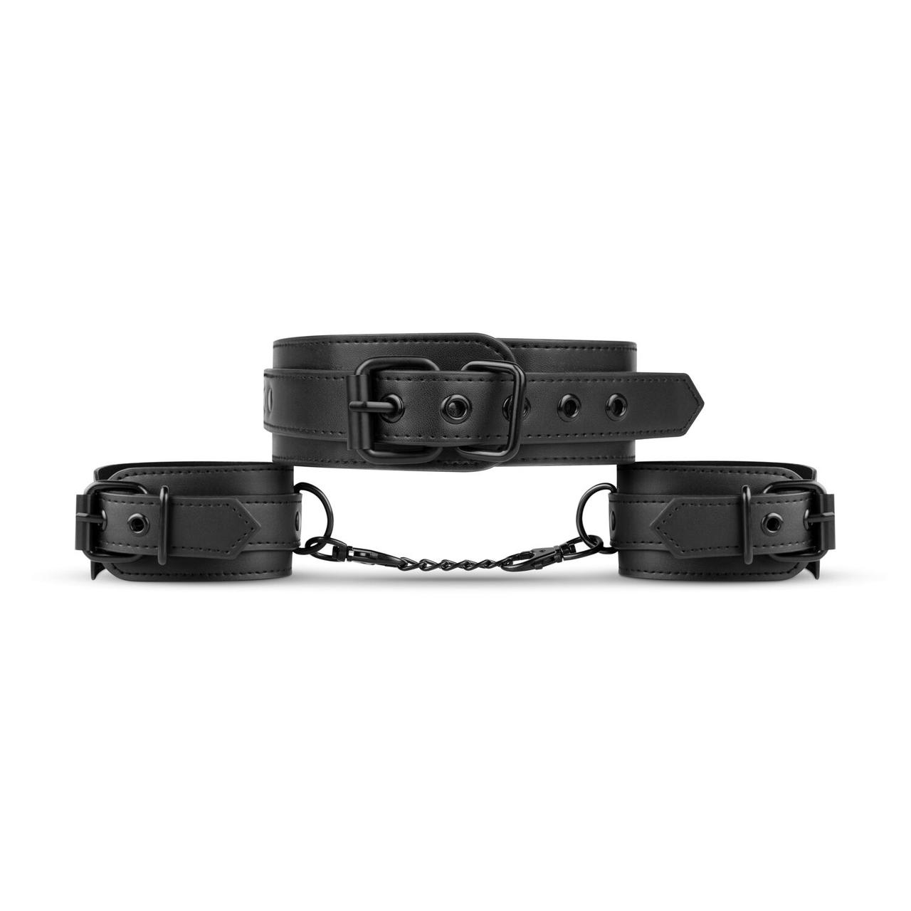 Наручники з нашийником Bedroom Fantasies: Collar & Wrist Cuffs, чорні в DIDO