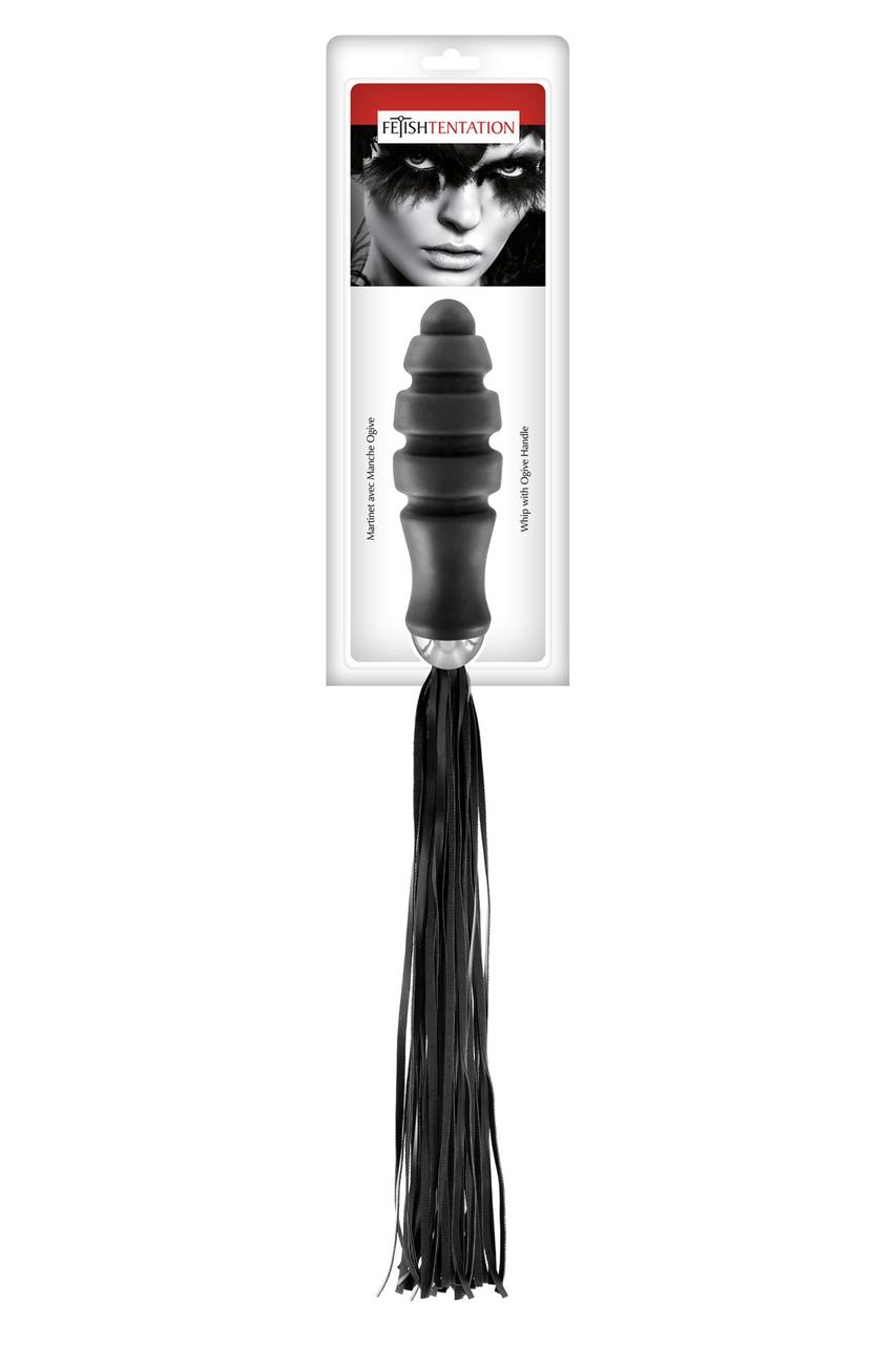 Флоггер с ручкой для проникновения Fetish Tentation Whip with Ogive Handle в DIDO