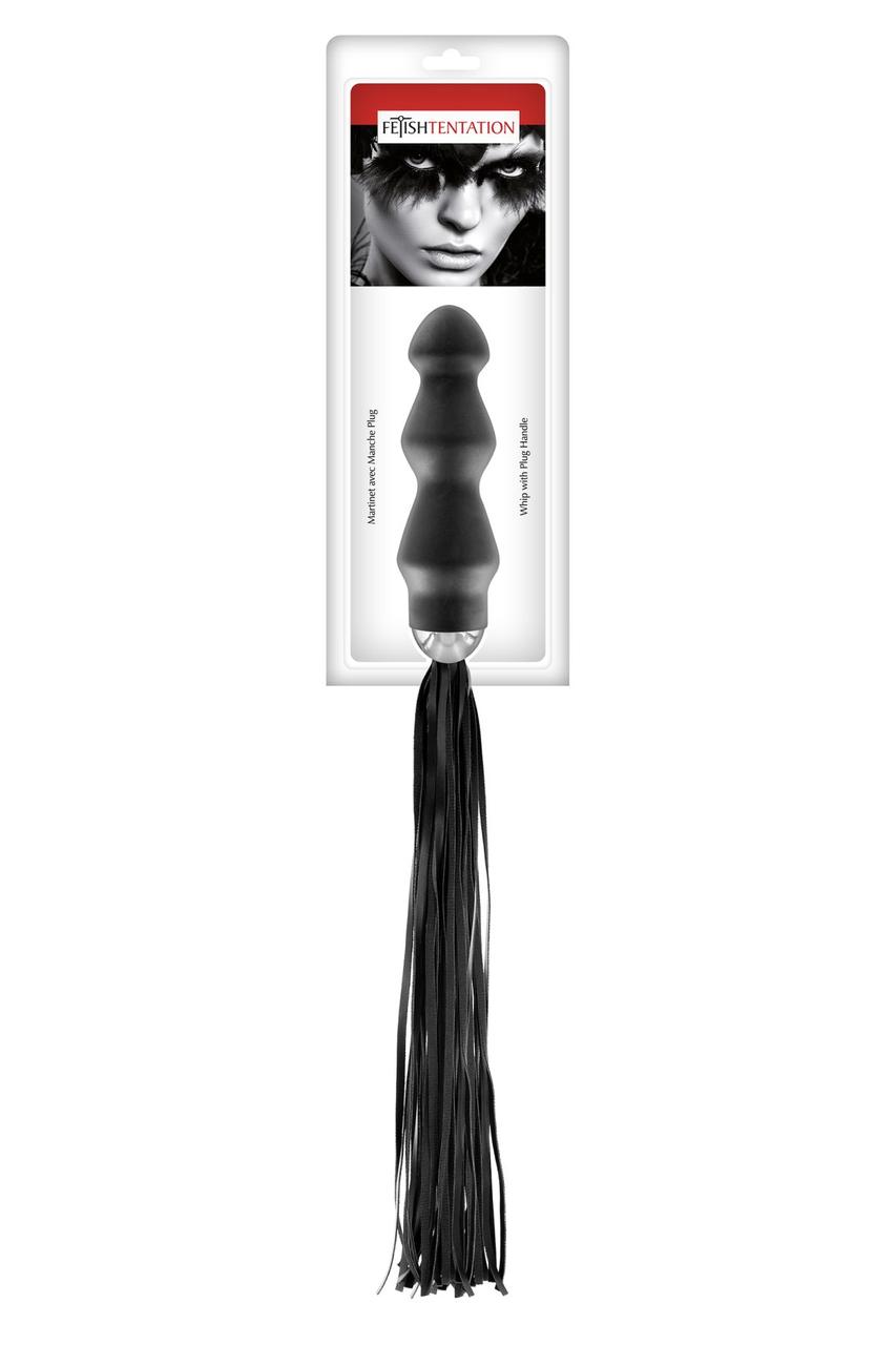 Флоггер с ручкой - анальным плагом Fetish Tentation Whip with Plug Handle в DIDO