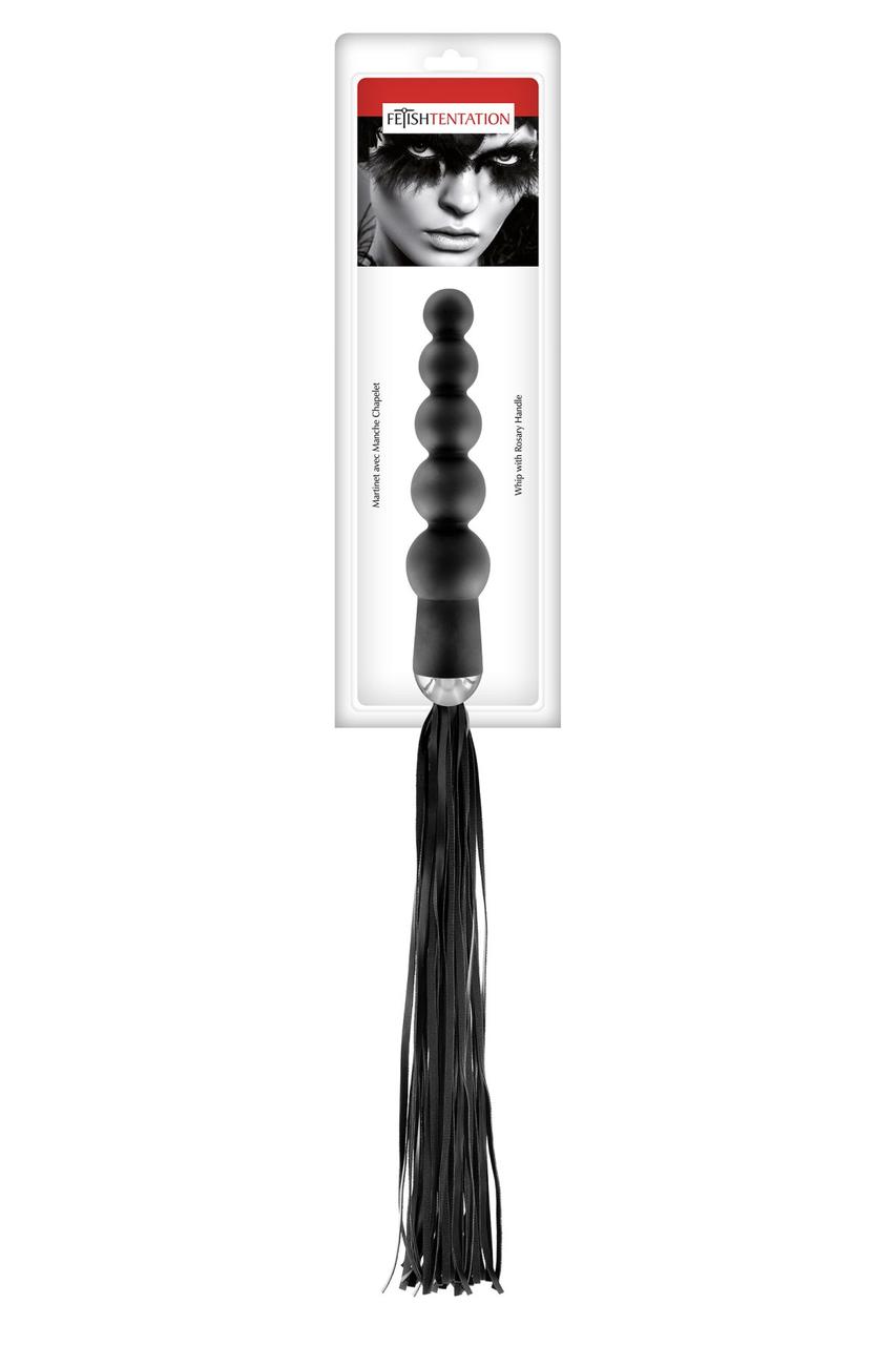 Флогер з ручкою - анальними намистами Fetish Tentation Whip with Rosary Handle в DIDO