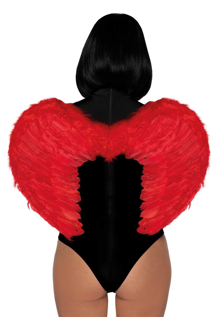 (SALE) Крылья дьяволицы Leg Avenue devil wings Red, настоящие перья в DIDO