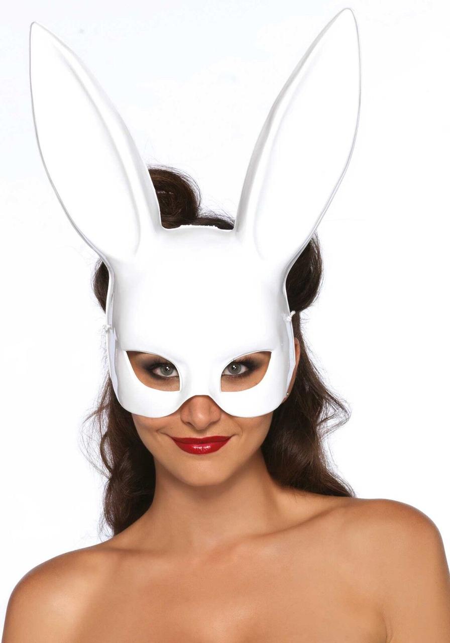 Маска кролика Leg Avenue Masquerade Rabbit Mask White, довгі вушка, на резинці в DIDO