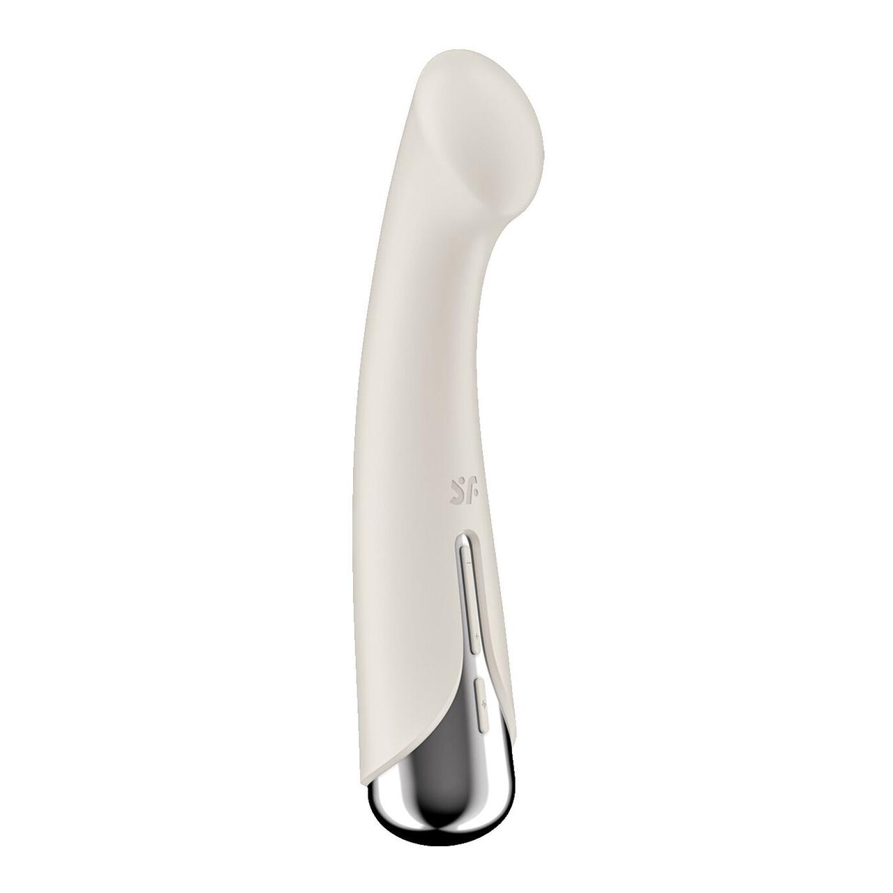 Вибратор с ротацией Satisfyer Spinning G-Spot 1 Beige, плоская площадка для стимуляции точки G в DIDO