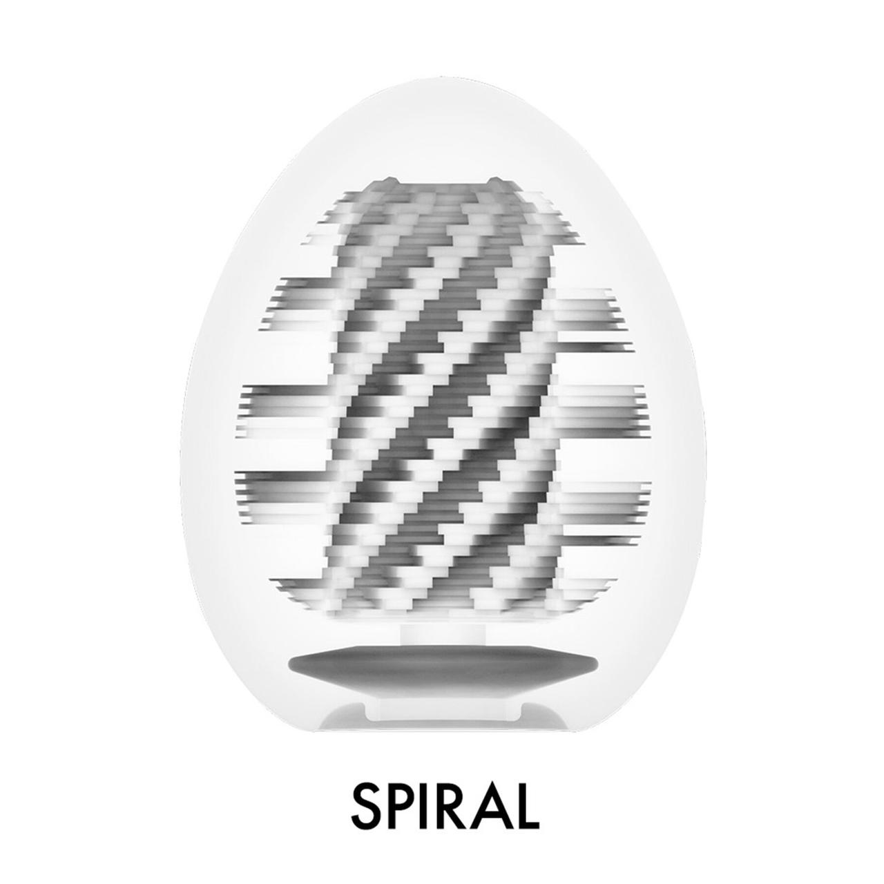 Мастурбатор-яйце Tenga Egg Spiral, щільний TPE, пробник лубриканта 5 мл в DIDO
