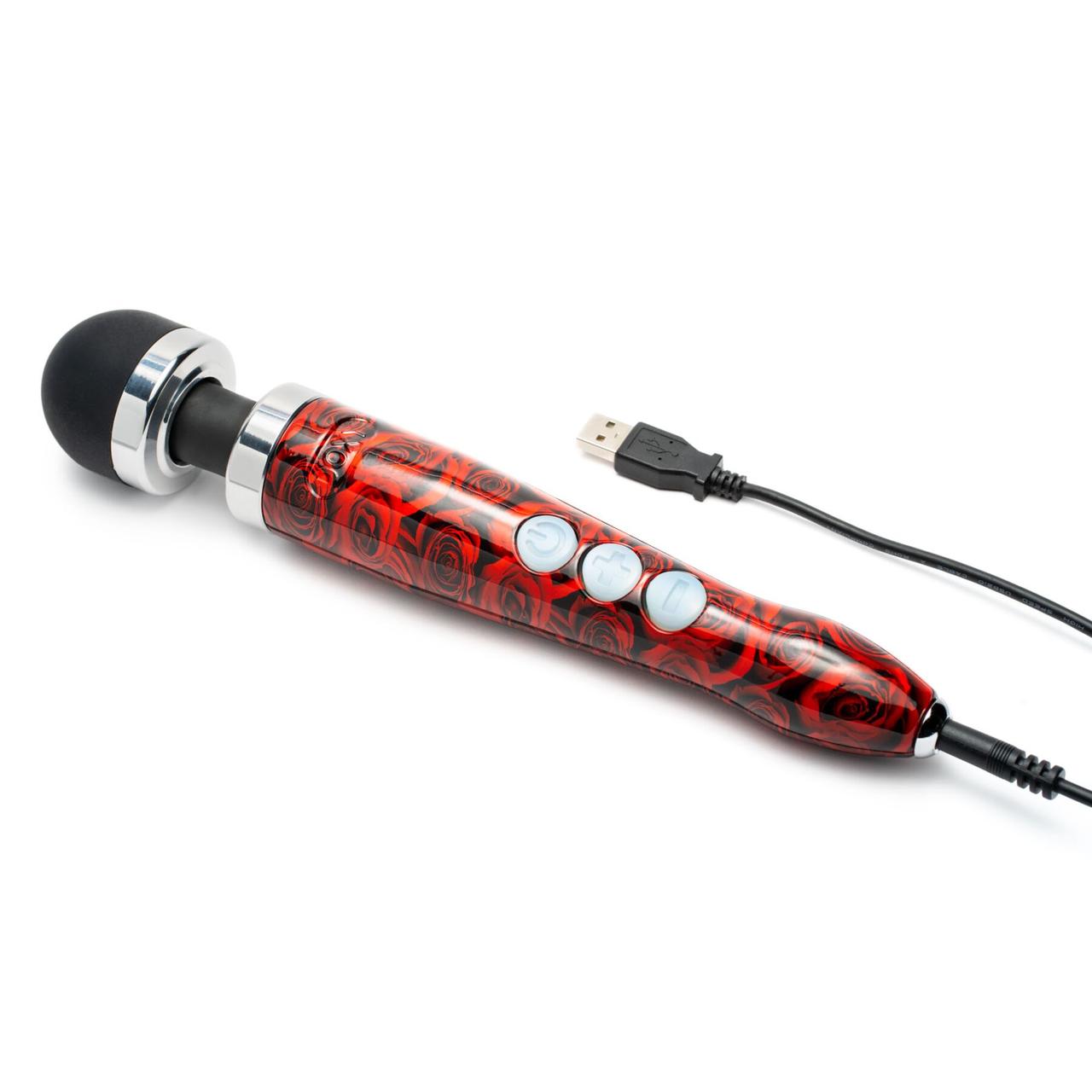 Вибромассажер DOXY Die Cast 3R - ROSE PATTERN, очень мощный, перезаряжаемый, металлический корпус в DIDO
