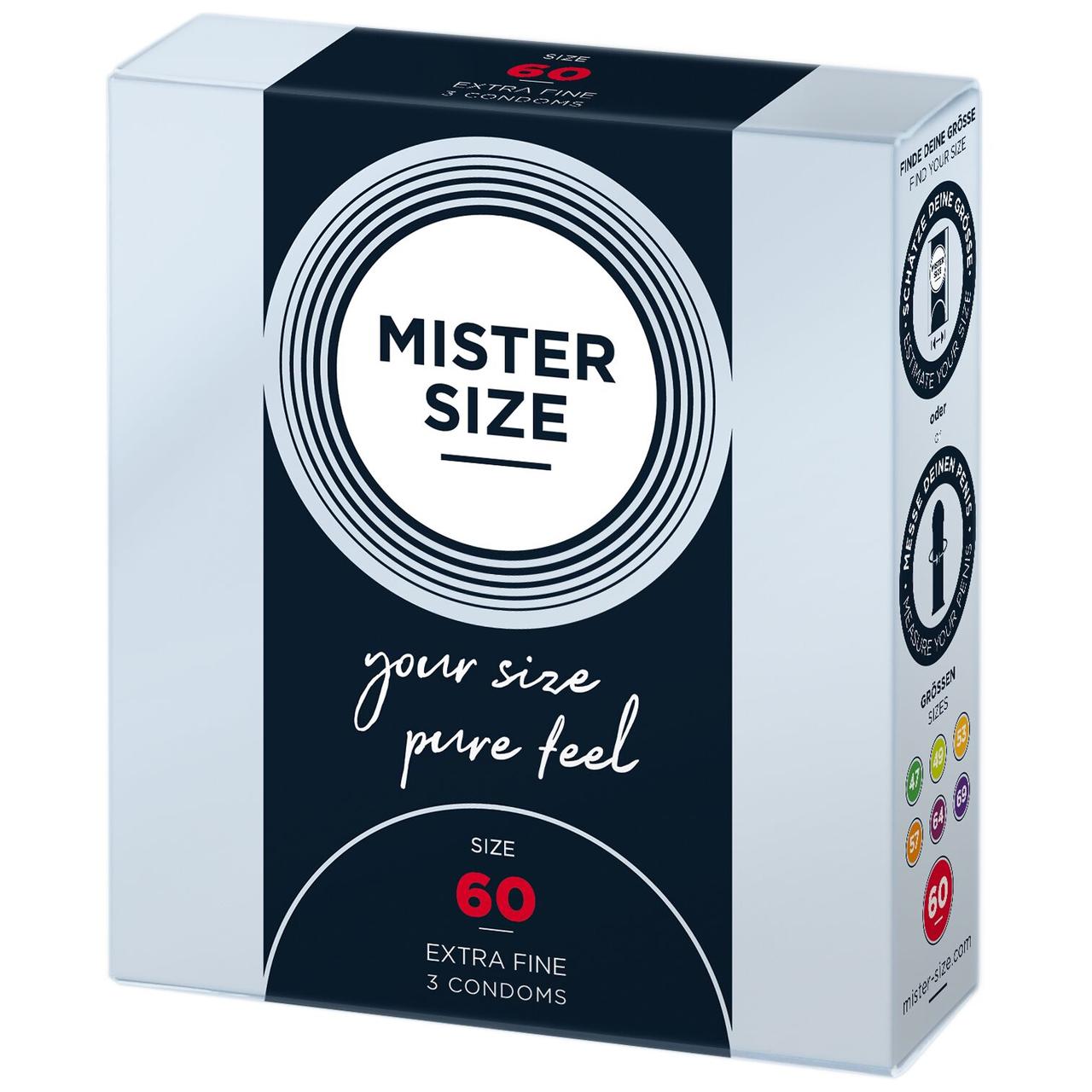 Презервативы Mister Size - pure feel - 60 (3 condoms), толщина 0,05 мм в DIDO