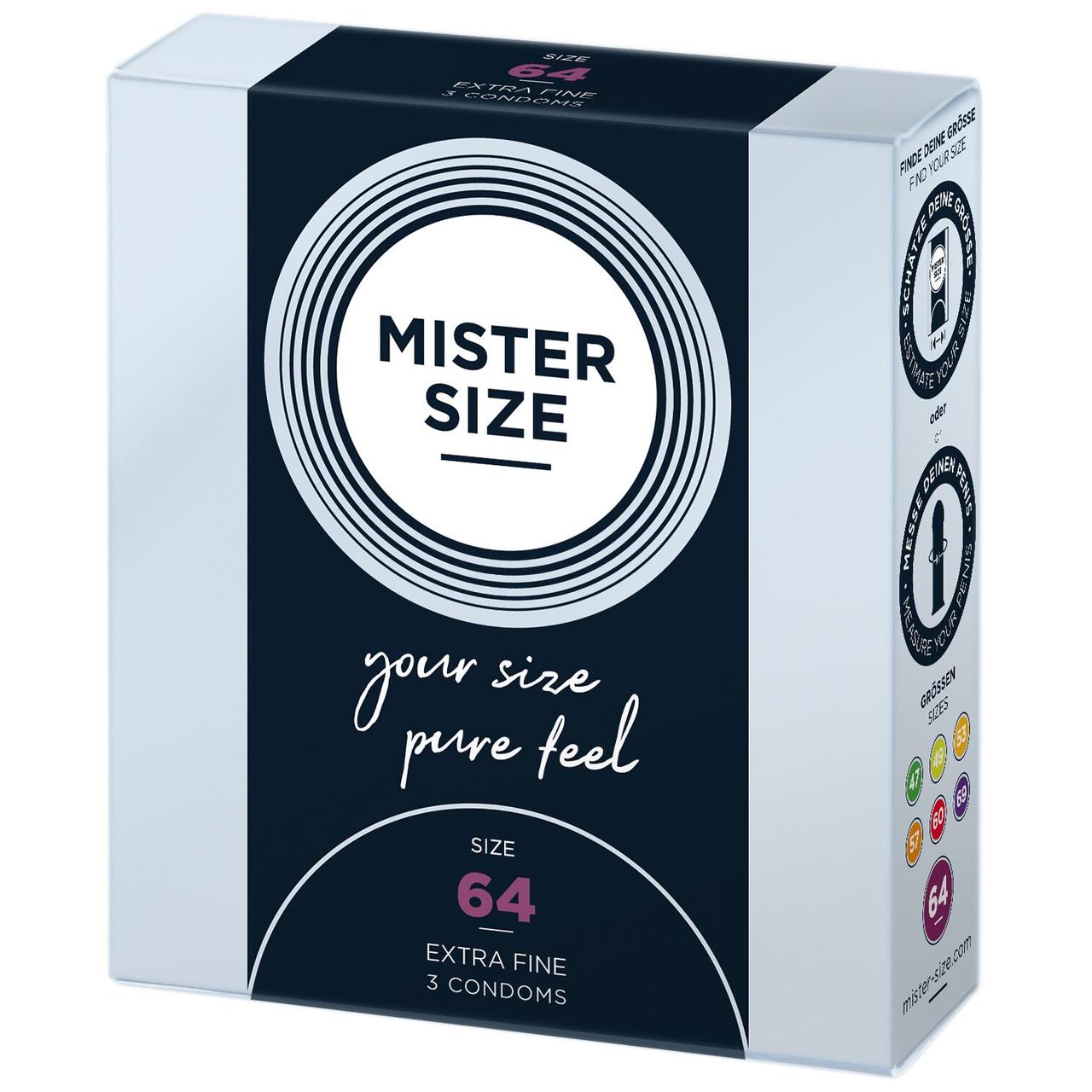 Презервативи Mister Size - pure feel - 64 (3 condoms), товщина 0,05 мм в DIDO