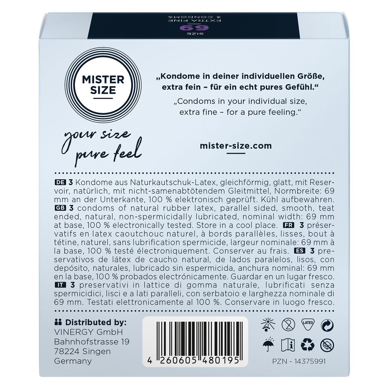 Презервативи Mister Size - pure feel - 69 (3 condoms), товщина 0,05 мм в DIDO