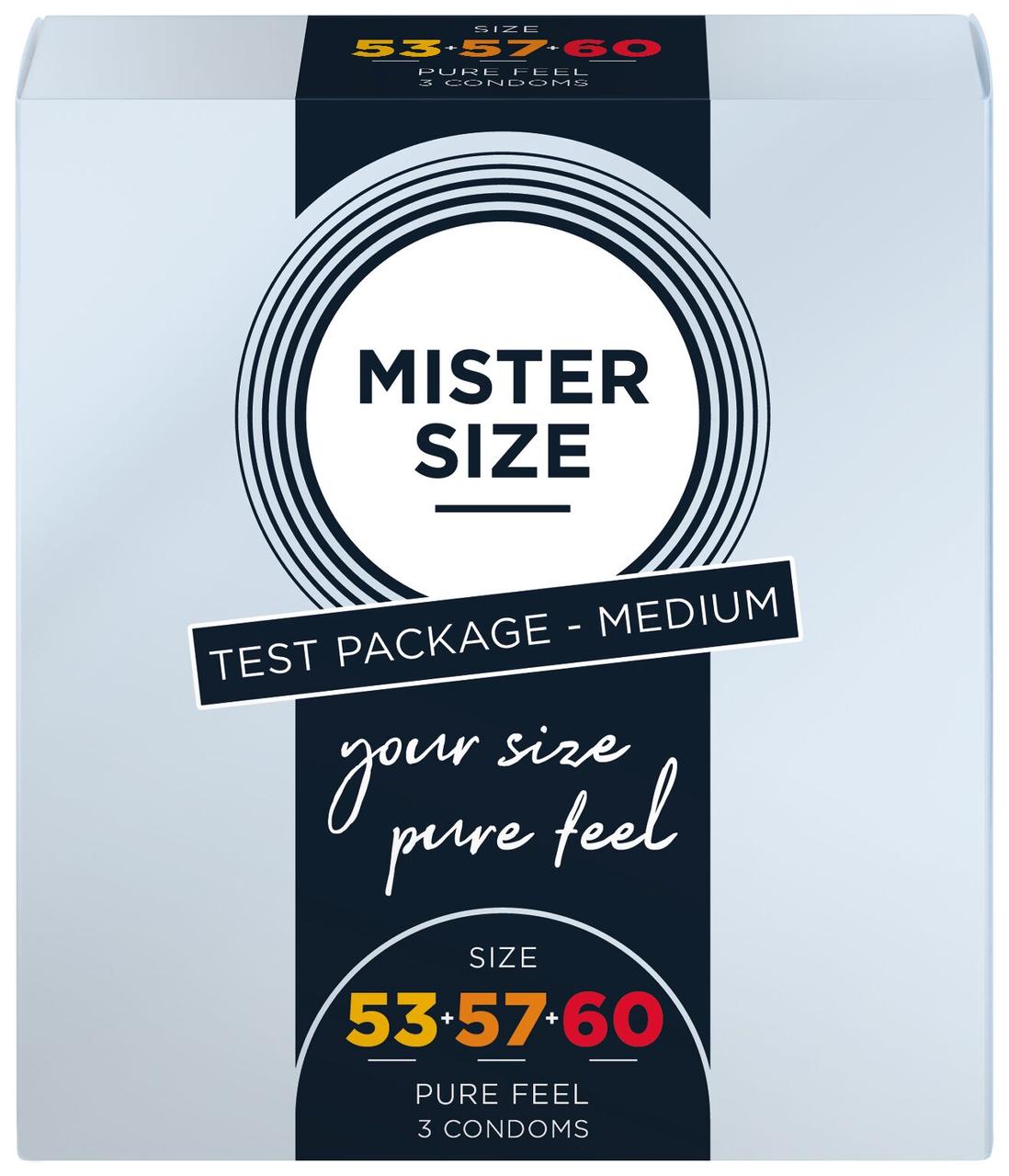 Набор презервативов Mister Size - pure feel - 53–57–60 (3 condoms), 3 размера, толщина 0,05 мм в DIDO