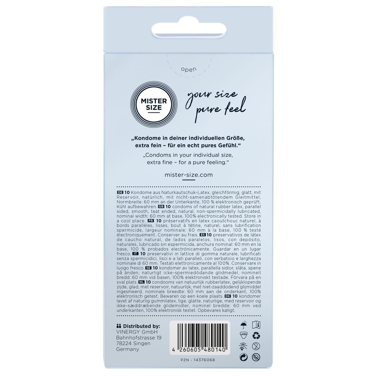 Презервативи Mister Size - pure feel - 60 (10 condoms), товщина 0,05 мм в DIDO