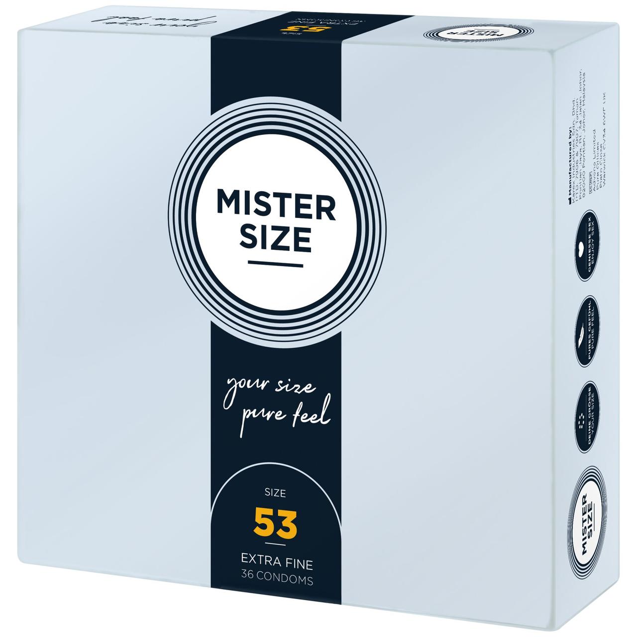 Презервативы Mister Size - pure feel - 53 (36 condoms), толщина 0,05 мм в DIDO