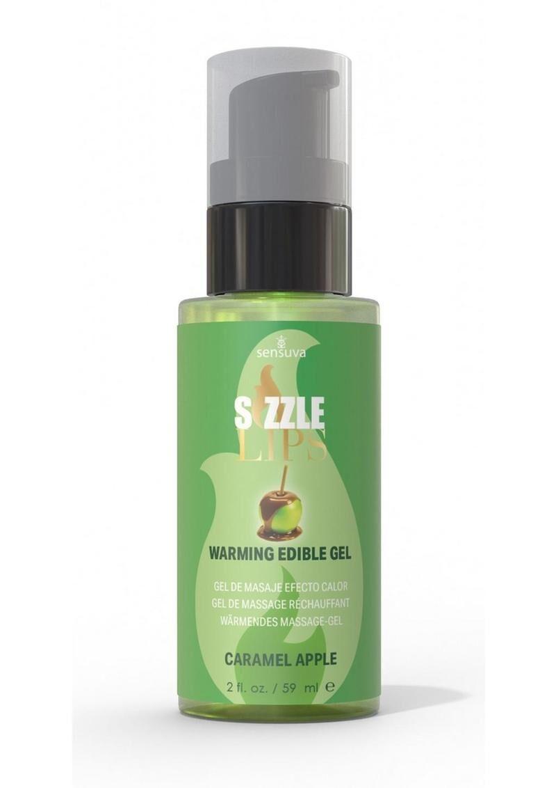 Зігріваючий масажний гель Sensuva Sizzle Lips Caramel Apple (59 мл), без цукру, їстівний в DIDO
