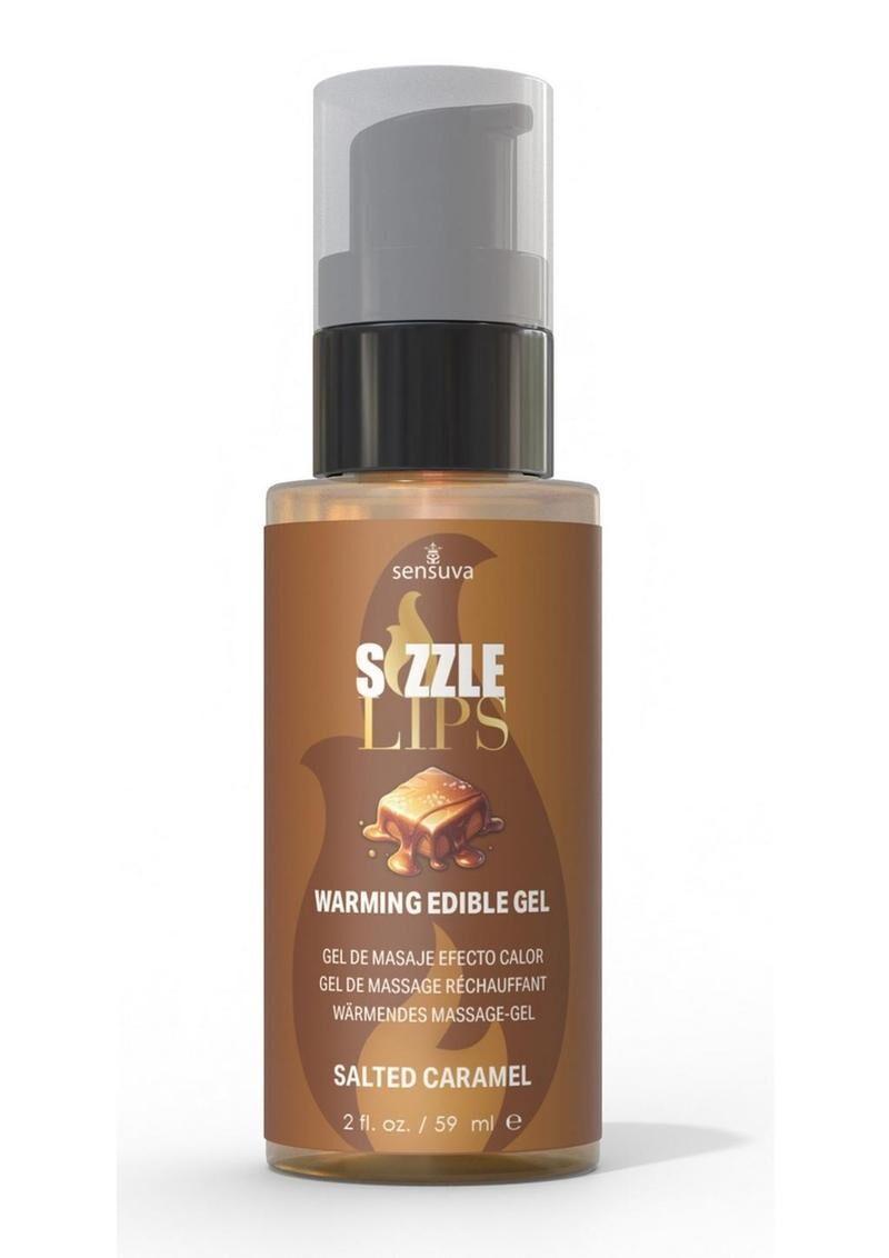 Зігріваючий масажний гель Sensuva Sizzle Lips Salted Caramel (59 мл), без цукру, їстівний