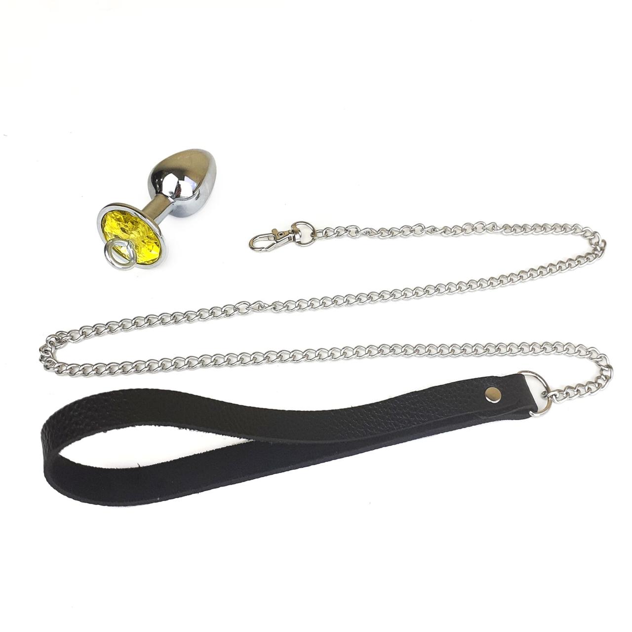 Металлическая анальная пробка Art of Sex Metal Anal Plug with Leash size S с поводком в DIDO