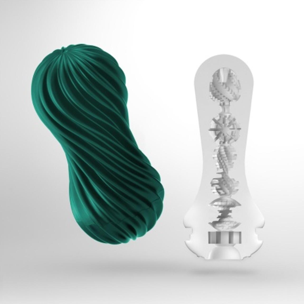 Мастурбатор Tenga FLEX Fizzy Green зі змінною інтенсивністю, можна скручувати, вакуум у DIDO