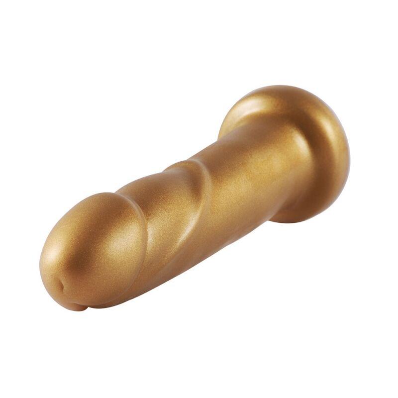 Золотий фалоімітатор Hismith 6.8″ Golden Silicone Dildo, система KlicLok у DIDO