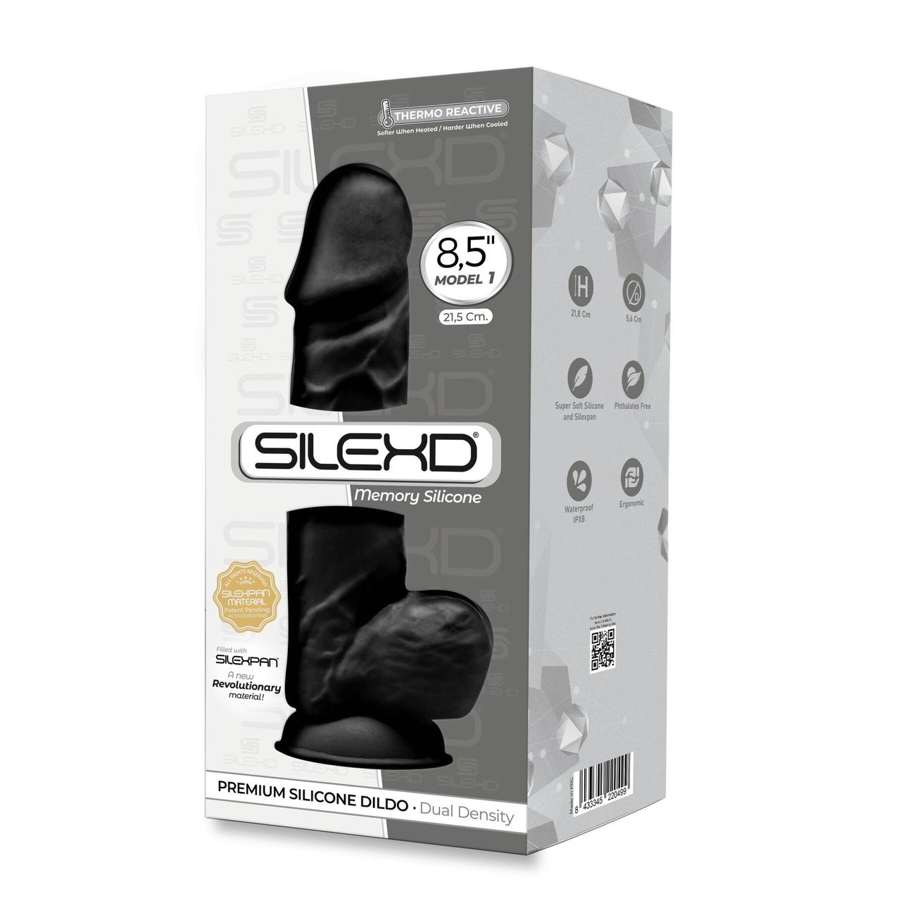 Фаллоимитатор SilexD Norman Black (MODEL 4 size 8.5in), двухслойный, силикон+Silexpan, диаметр 5см в DIDO