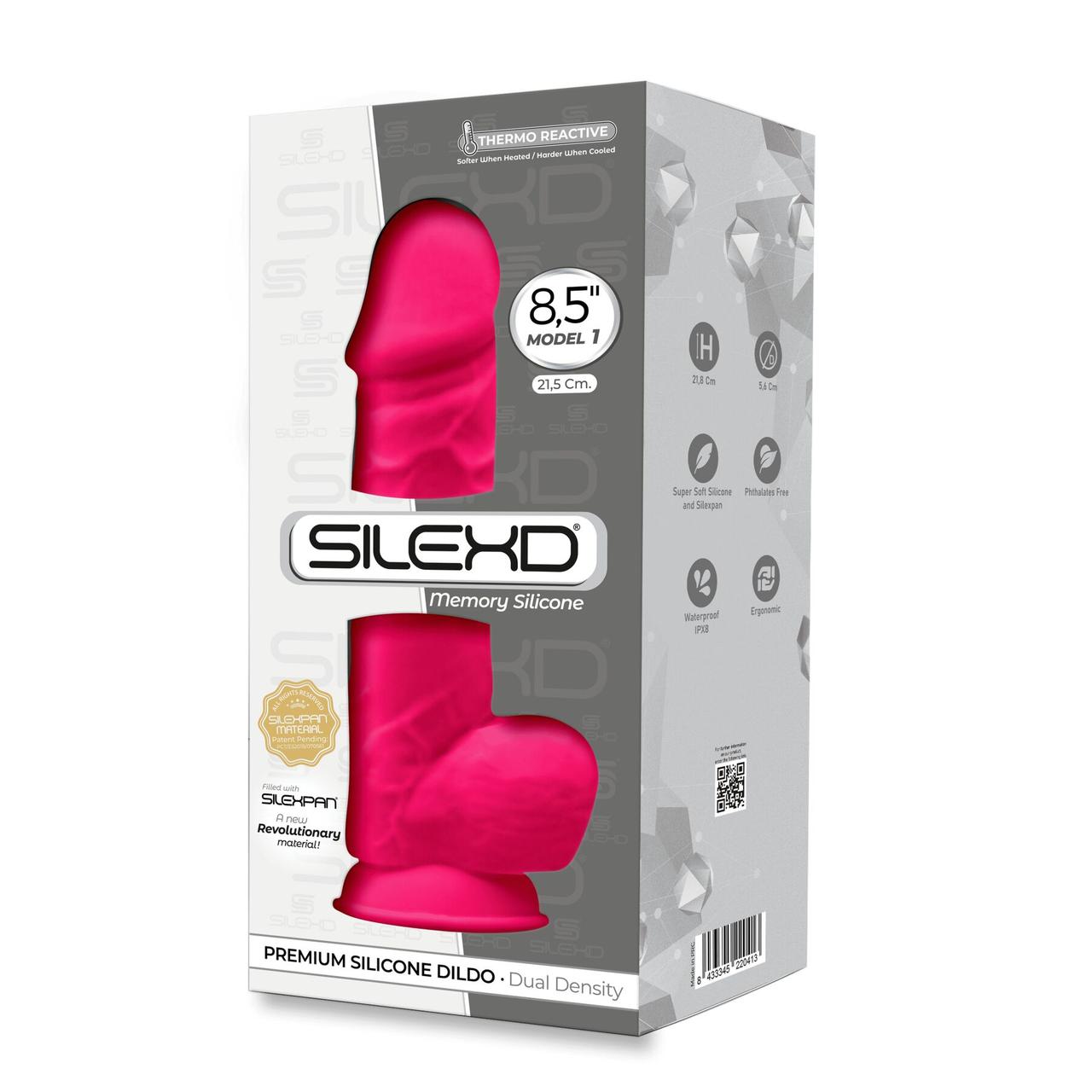 Фалоімітатор SilexD Norman Pink (MODEL 4 size 8.5in), двошаровий, силікон+Silexpan, діаметр 5см в DIDO