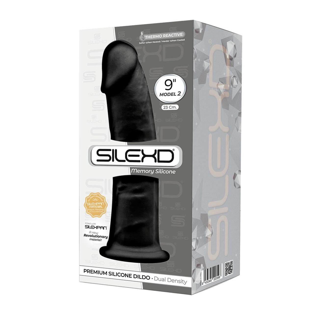 Фаллоимитатор SilexD Oscar Black (MODEL 2 size 9in), двухслойный, силикон+Silexpan, диаметр 5,4см в DIDO