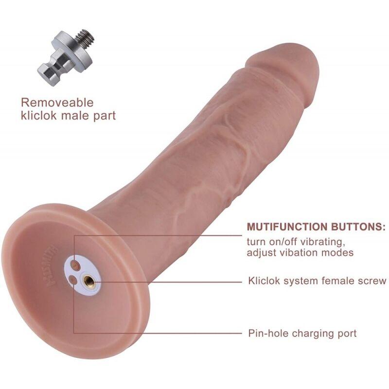 Фаллоимитатор 10.2″ с вибрацией для секс-машин Hismith Silicone Dildo with Vibe, KlicLok, пульт ДУ в DIDO