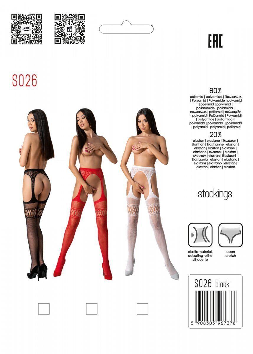Еротичні колготки-бодістокінг зі шнурівкою на стегнах Passion S026 One Size, red, з доступом до DIDO