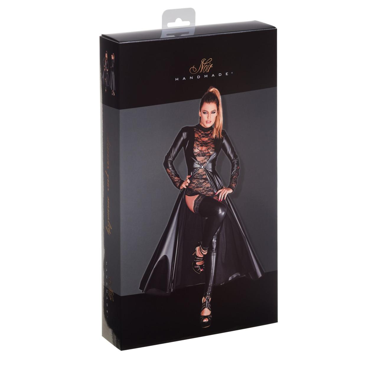 Плаття-плащ з мокрим ефектом Noir Handmade F128C Powerwetlook gown coat, XL в DIDO