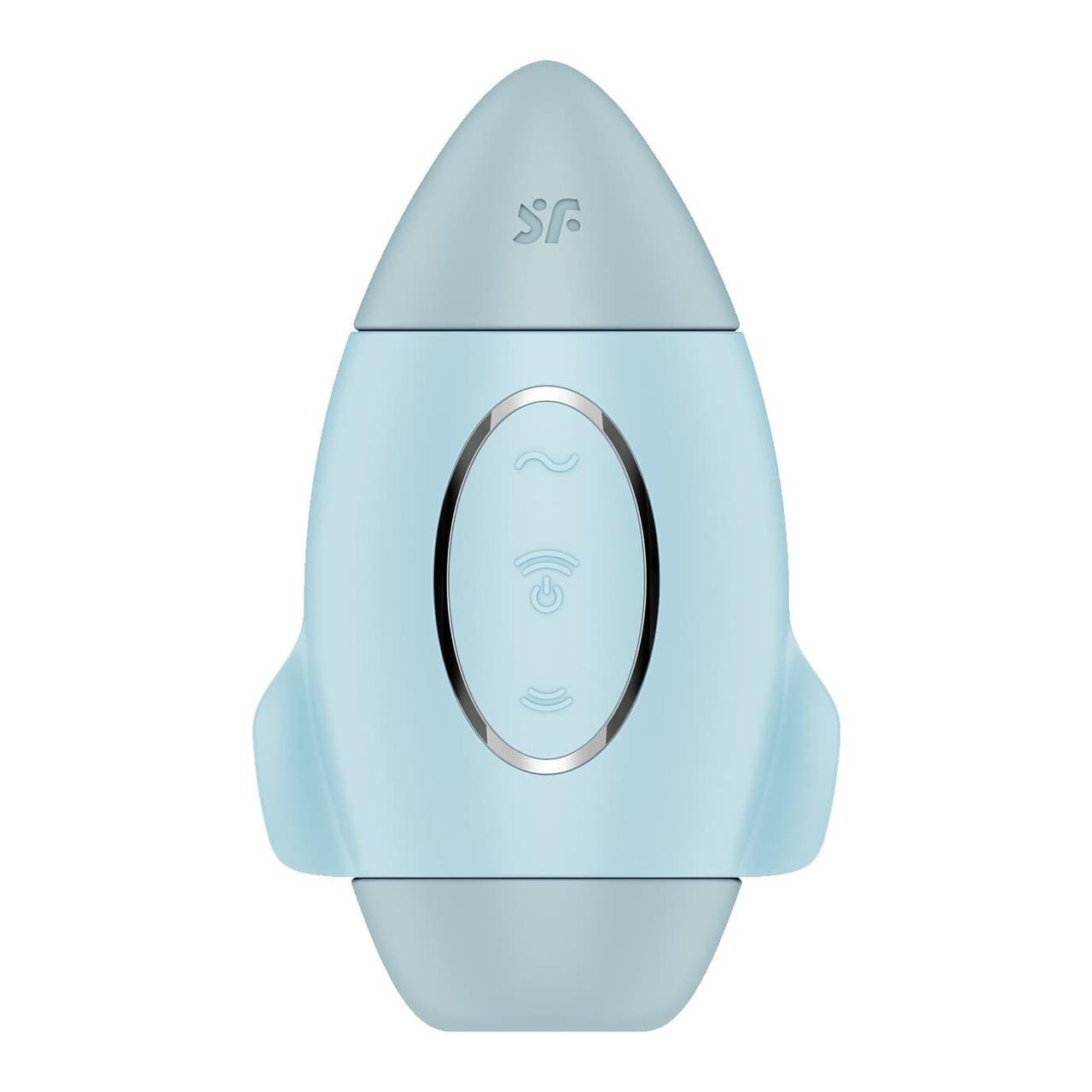 Вакуумний стимулятор з вібрацією Satisfyer Mission Control Blue, 2 незалежні двигуни в DIDO