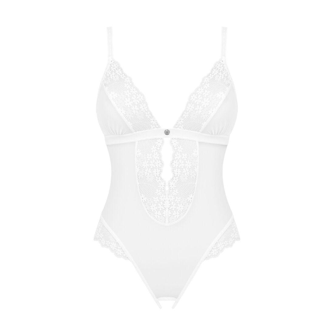 Эротическое полупрозрачное боди Obsessive Heavenlly crotchless teddy XS/S, с доступом в DIDO