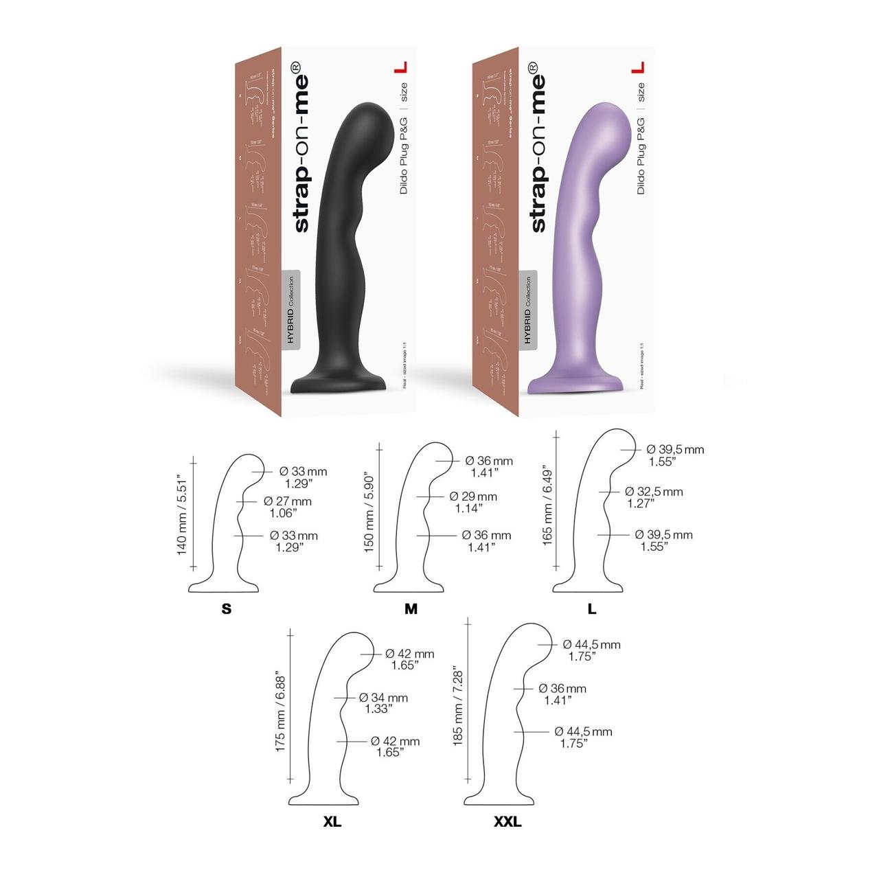 Насадка для страпона Strap-On-Me Dildo Plug P&G Lilas Metallic XXL в DIDO