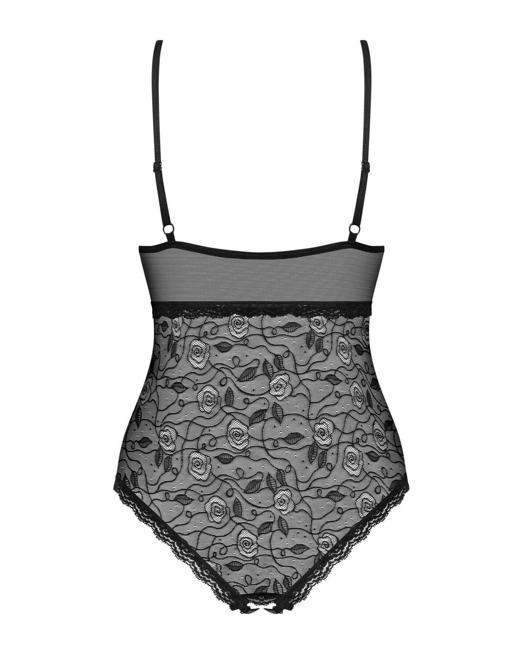 Мереживне боді з доступом Obsessive 818-TED-1 teddy XS/S, чорне в DIDO