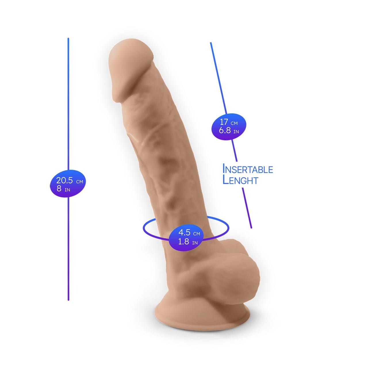 Фаллоимитатор с вибрацией SilexD Vetus Vibro Flesh (MODEL 1 size 8in) + LRS, двухслойный, диам.4,2см в DIDO