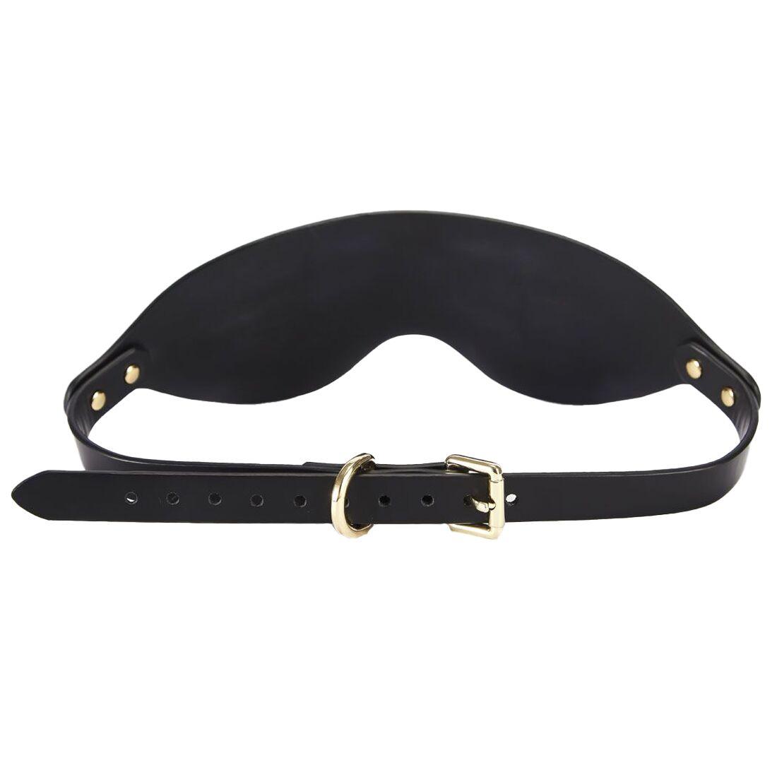 Розкішна маска на очі Zalo Blindfolds Black, натуральна шкіра в DIDO