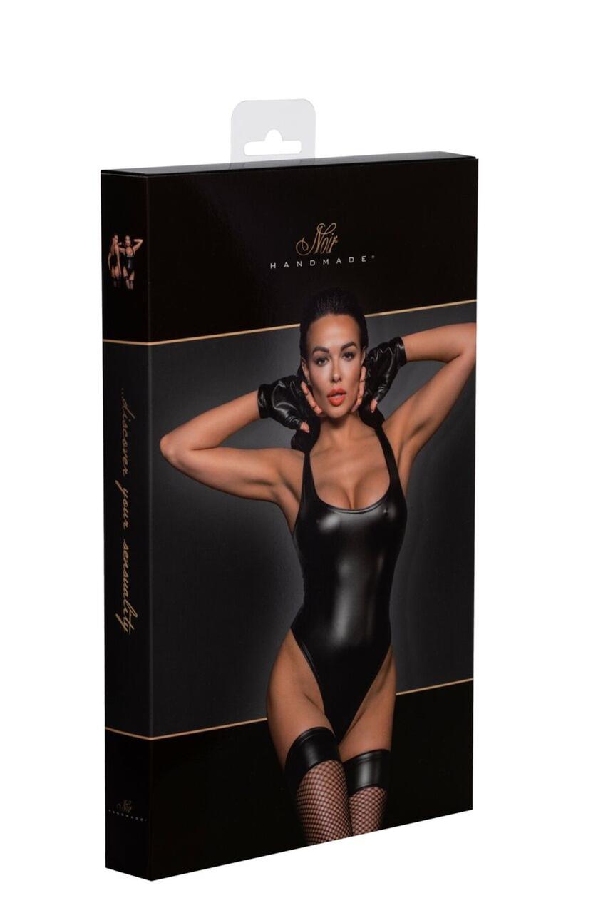 Боді Noir Handmade F244 Powerwetlook body with high cut bottom hem - XL в DIDO