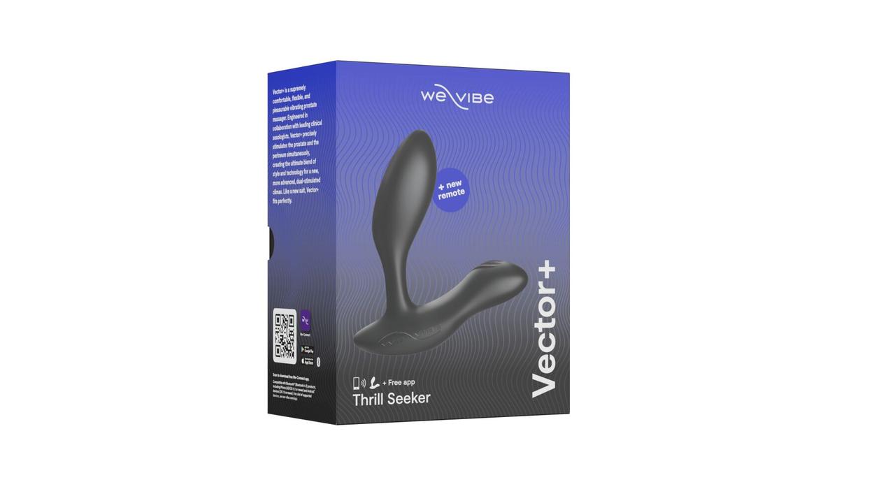 Смарт-вібромасажер простати We-Vibe Vector+ CHARCOAL BLACK, пульт дистанційного керування, регульований кут нахилу в DIDO
