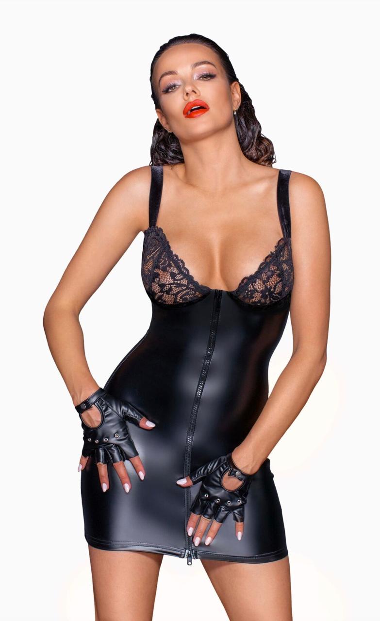 (SALE) Платье Noir Handmade F254 Powerwetlook mini-dress - L в DIDO